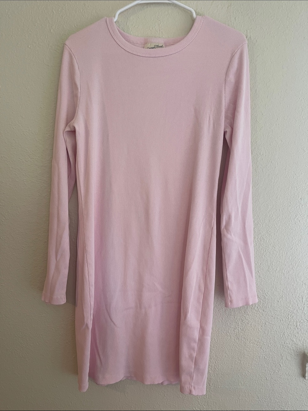 (🎀 5 for $15) Light pink rib nit long sleeve dress